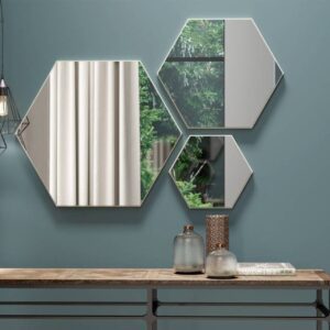 Conjunto 03 espelhos hexagonais Dalla Costa ES13ww 100%MDF